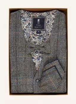 Комплект: костюмная жилетка, галстук-бабочка и нагрудный платок. Prince Bowtie, серый