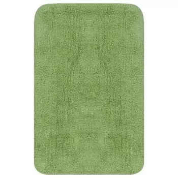 Комплект ковриков для ванной Ankonbej, 2 шт. Зеленая ткань, зеленый
