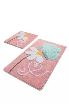 Комплект ковриков для ванной HANAH Home, набор ковриков для ванной комнаты, нескользящий, моющийся, 2 предмета 359CHL2153, мультиколор