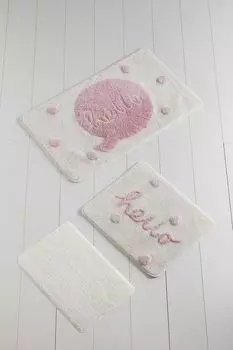 Комплект ковриков для ванной HANAH Home, набор ковриков для ванной комнаты, нескользящий, моющийся, 3 предмета 359CHL3121, мультиколор