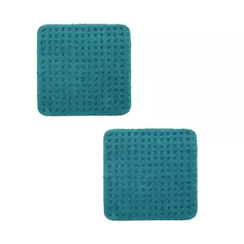 Комплект ковриков для ванной PANA из микрофибры - разные цвета и размеры, размер: 45 х 45 см (2 шт. в упаковке), цвета: бирюзовый