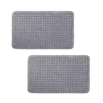 Комплект ковриков для ванной PANA из микрофибры - разные цвета и размеры, размер: 50 x 80 см (2 шт. в упаковке), цвета: серый