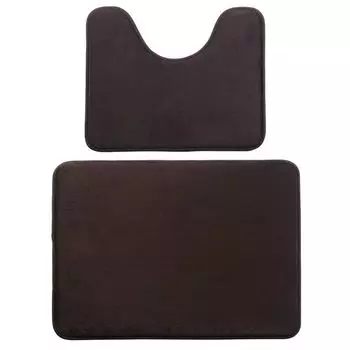 Комплект ковриков для ванной, состоящий из 2 предметов, коврик для ванны с пеной с эффектом памяти, коврик для ванной, нескользящий, темно-коричневый ele eleoption