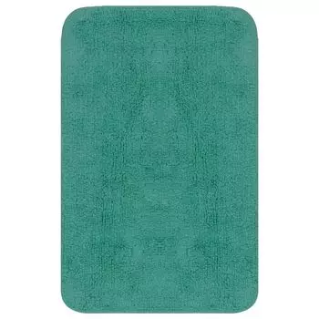 Комплект ковриков для ванной vidaXL, 2 шт. Ткань бирюзовая, бирюзовый
