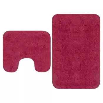 Комплект ковриков для ванной vidaXL, 2 шт. Ткань цвета фуксии, розовый