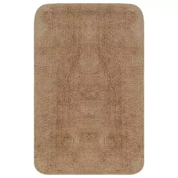 Комплект ковриков для ванной vidaXL, 3 шт. Ткань бежевая