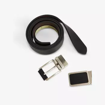 Комплект кожаных ремней с тисненым логотипом Ted Baker, черный