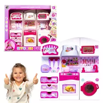 Комплект кухонной мебели для кукол - розовый Kathay-Haster