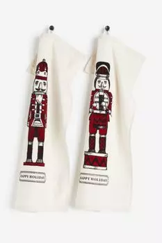 Комплект кухонных полотенец H&M Home Motif, 2 предмета, красный