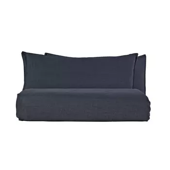 Комплект льняного постельного белья с пододеяльником StoneWashed без глажки - эксклюзив Lisola Stone, деним, двуспальный