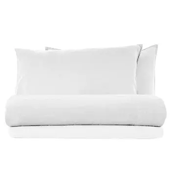 Комплект льняного постельного белья с простынью StoneWashed без глажки - эксклюзив Lisola Stone, белый, односпальный