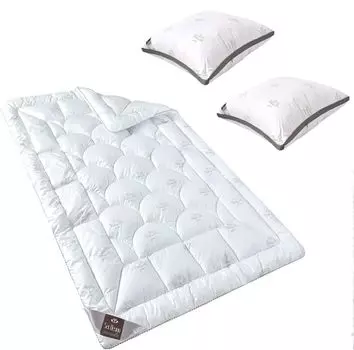 КОМПЛЕКТ ЛЕБЕДЬ 3D: 1 одеяло 200х220 + 2 3D подушки 80х80 3D подушки Sei Design Heimtextilien