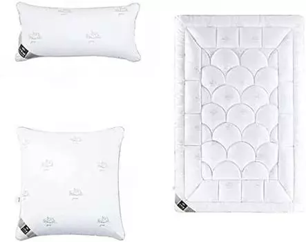 КОМПЛЕКТ «ЛЕБЕДЬ»: Одеяло 135х200 + подушки 80х80 и 40х80 Sei Design Heimtextilien