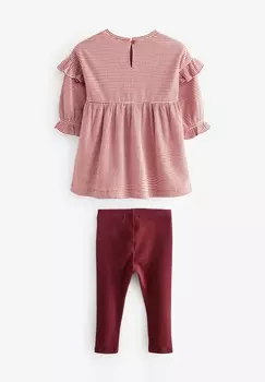 Комплект LONG SLEEVE CHRISTMAS WITH REGULAR FIT SET Leggings Next, красный