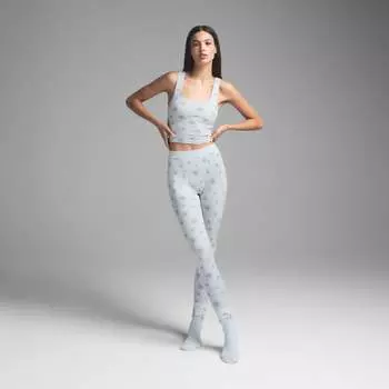 Комплект майка и леггинсы SKIMS, цвет frost snowflake print