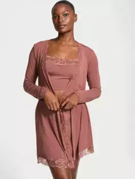 Комплект майки с прямым вырезом из модала и кружевной отделкой Victoria'S Secret, цвет Vintage Rose