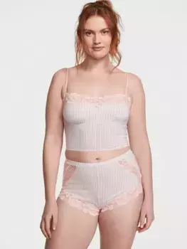 Комплект майки с прямым вырезом из модала и кружевной отделкой Victoria'S Secret, розовый