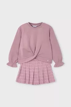Комплект Mayoral - блузка и юбка, розовый