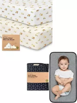 Комплект мини-простыней для кроватки Keababies из 2 штук
