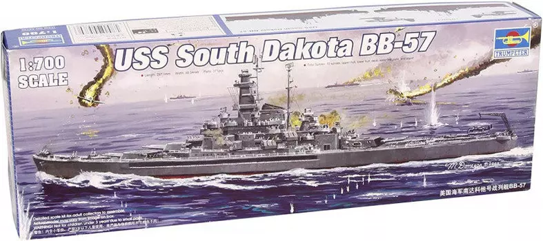 Комплект модели авианосца USS South Dakota BB-57. TRUMPETER