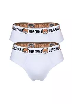 Комплект мужских трусов, 2 шт. - Underbear, трусы, смесовый хлопок, однотонные MOSCHINO