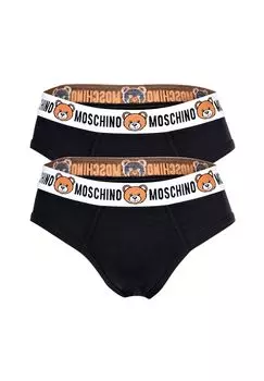 Комплект мужских трусов, 2 шт. - Underbear, трусы, смесовый хлопок, однотонные MOSCHINO, черный