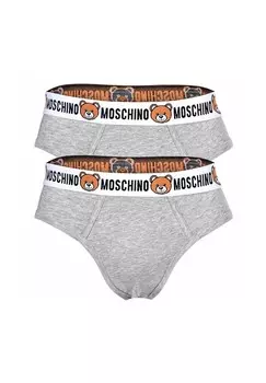 Комплект мужских трусов, 2 шт. - Underbear, трусы, смесовый хлопок, однотонные MOSCHINO, серый