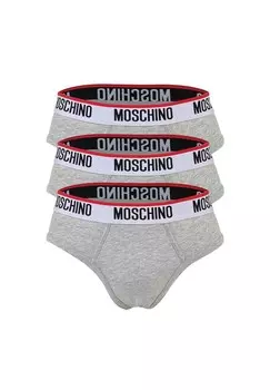 Комплект мужских трусов, 3 шт, смесовый хлопок, однотонный MOSCHINO, серый