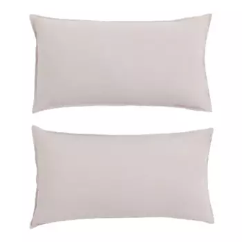 Комплект наволочек хлопок со строчкой H&M Home Cotton, 2 предмета, серый/бежевый