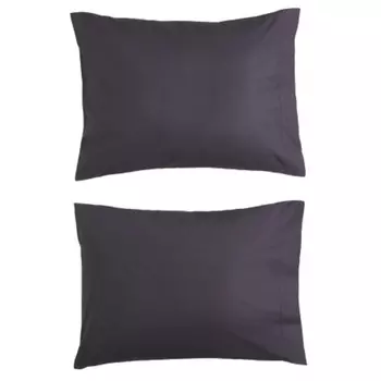Комплект наволочек из хлопкового перкаля H&amp;M Home Cotton Percale, 2 предмета, темно-серый