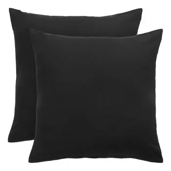 Комплект наволочек Komfortec Premium, 2 шт., 40х40 см на молнии, 100% полиэстер с начесом, 120 г/м, наволочка, комплект супермягких наволочек, черный