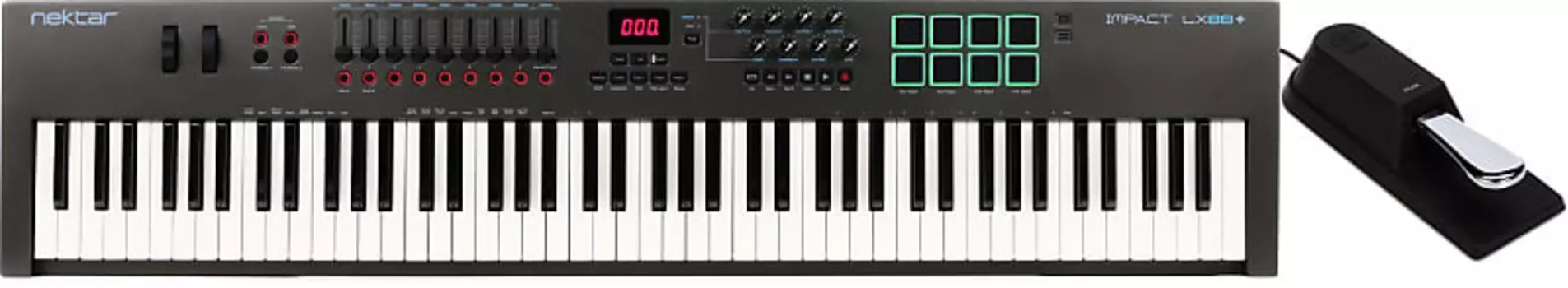 Комплект Nektar Impact LX88+ с 88-клавишной клавиатурой и педалью сустейна/педальным переключателем Yamaha FC4A Yamaha + Nektar FC4A=1 LX88+=1