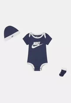 Комплект NIKE BABY 3 PIECE GIFT SET BODY BOOTIES & BEANIE UNISEX Nike Sportswear, цвет midnight navy