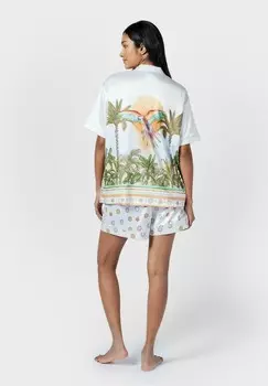 Комплект ночного белья TROPICAL PARROT PRINT Chelsea Peers, кремовый