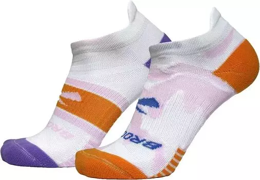 Комплект носков Brooks Adult Empower Her Ghost Lite No Show, 2 шт., оранжевый/фиолетовый