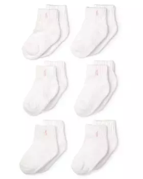 Комплект носков для девочек Ralph Lauren, 6 шт., для малышей Ralph Lauren, цвет White