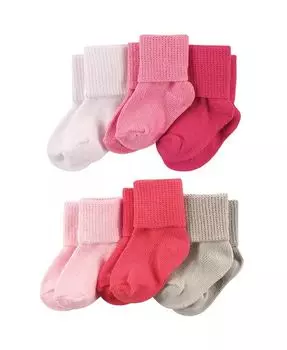 Комплект носков для новорожденных и малышей для девочек, цвет кораллово-розовый Luvable Friends, мультиколор