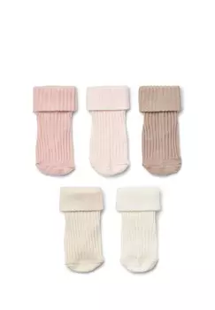 Комплект носков GIFTBOX EVIG Wheat, 5 пар, розовый/кремовый/бежевый