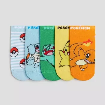 Комплект носков H&M Kids Ankle Pokmon, 5 предметов, мультиколор