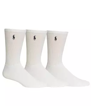 Комплект носков из хлопковой смеси Polo Ralph Lauren, 3 пары, белый