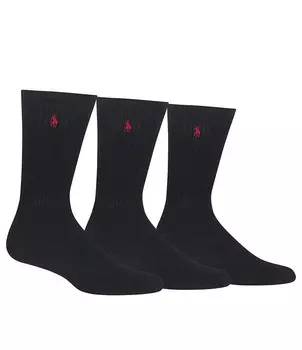 Комплект носков из хлопковой смеси Polo Ralph Lauren, 3 пары, черный