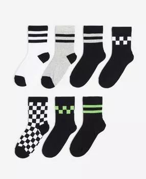 Комплект носков клетчатый узор 7 штук H&M Checkered Pattern Children's, черный