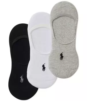 Комплект носков-неявок Polo Ralph Lauren Big & Tall Liner, 3 шт., серый