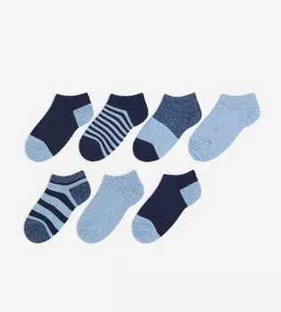 Комплект носков с принтом полосатый 7 штук H&M Striped Set, синий