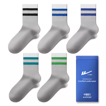 Комплект носков Warrior до середины голени унисекс, Black, Black+Green, Black+Red, Black+Dark Green, Black+Yellow[5 Pack]