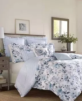 Комплект одеял Chloe Cottage, полный размер/размер размера «queen-size» Laura Ashley, синий