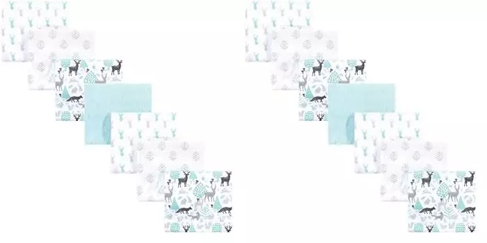 Комплект одеял Hudson Baby унисекс для детских хлопковых фланелевых одеял, линогравюра Woodland Neutral, один размер (2 шт.), Linocut Woodland Neutral