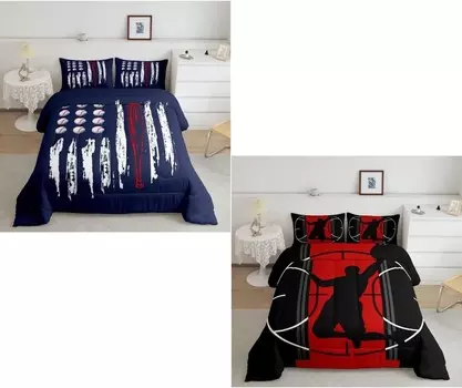 Комплект одеял на спортивную тематику Castle Fairy для бейсбола и баскетбола, двойной размер для детей и мальчиков