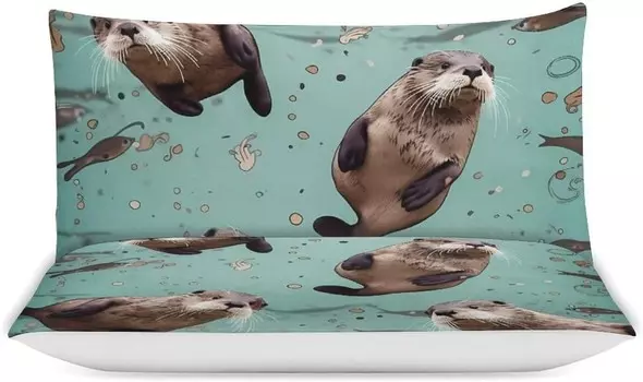 Комплект одеяла Otters Queen, комплект постельного белья из 3 предметов, легкие мягкие комплекты одеял на все времена года с 1 пододеяльником 79 x 90 дюймов, 2 наволочками для подушек 30 x 20 дюймов HotcoS, Style