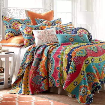 Комплект одеяло и подушки Levtex Home, синий / желтый